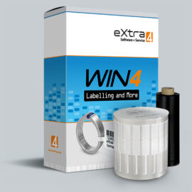 Packshot Software eXtra4-win4 neutral Labelling and more mit Etikettenrolle und Farbbandrolle als Start-Paket